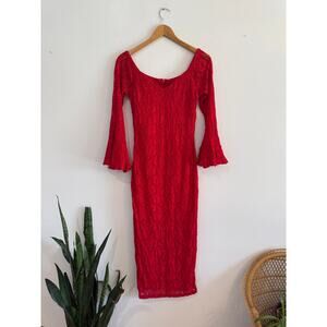 90’s Red Lace Bodycon Gown